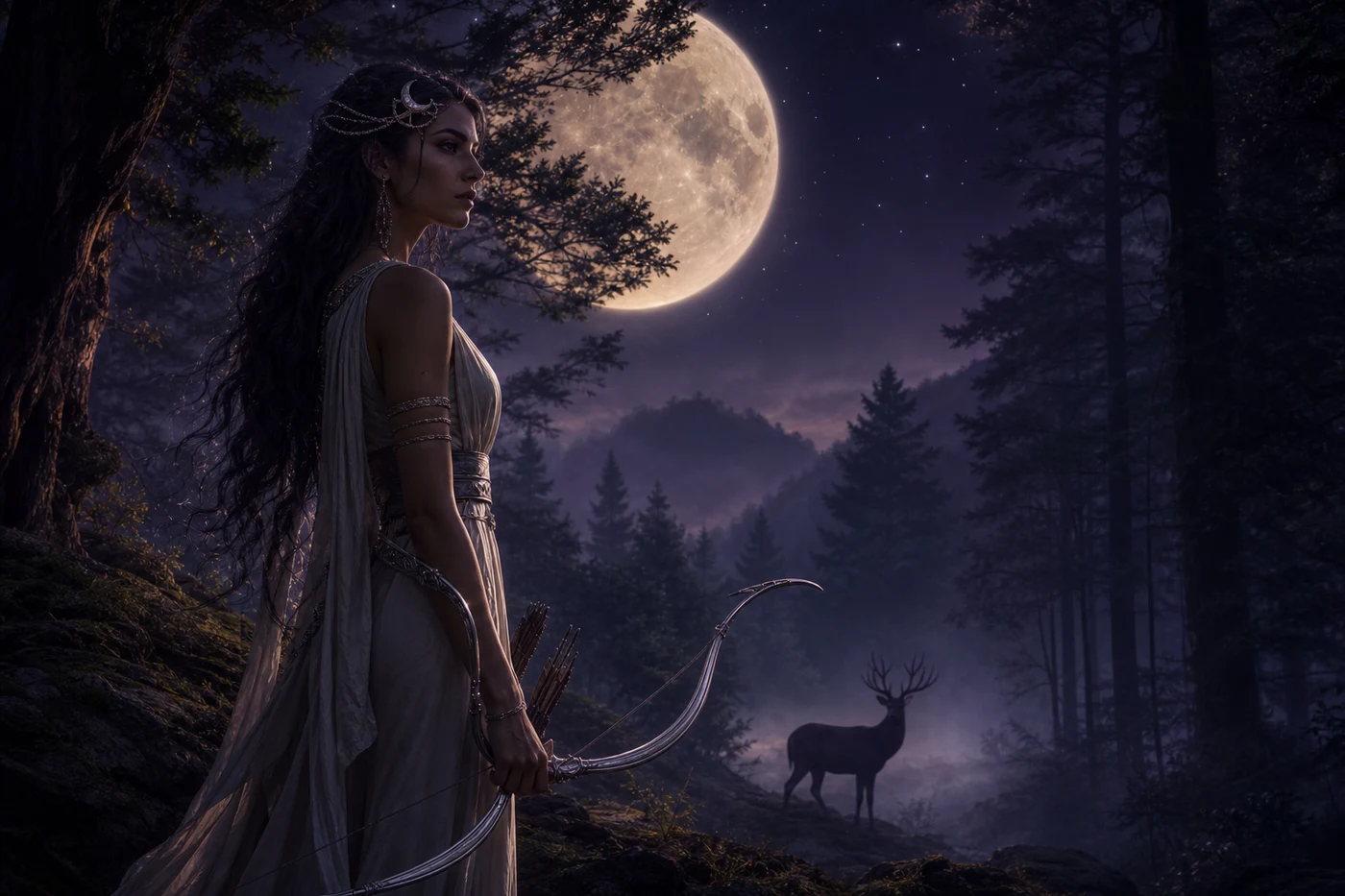 Artémis : lune, nature sauvage, indépendance et instinct